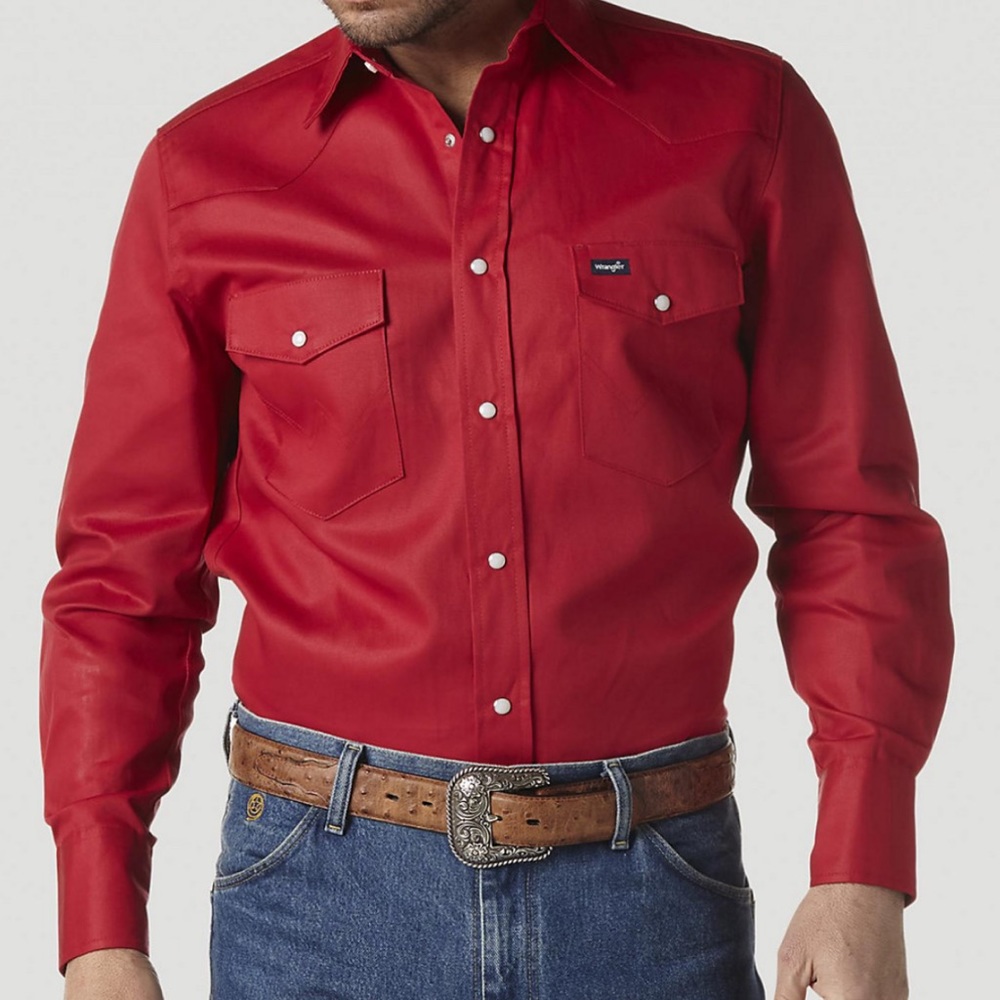 WRANGLER Mens Western Red Shirt